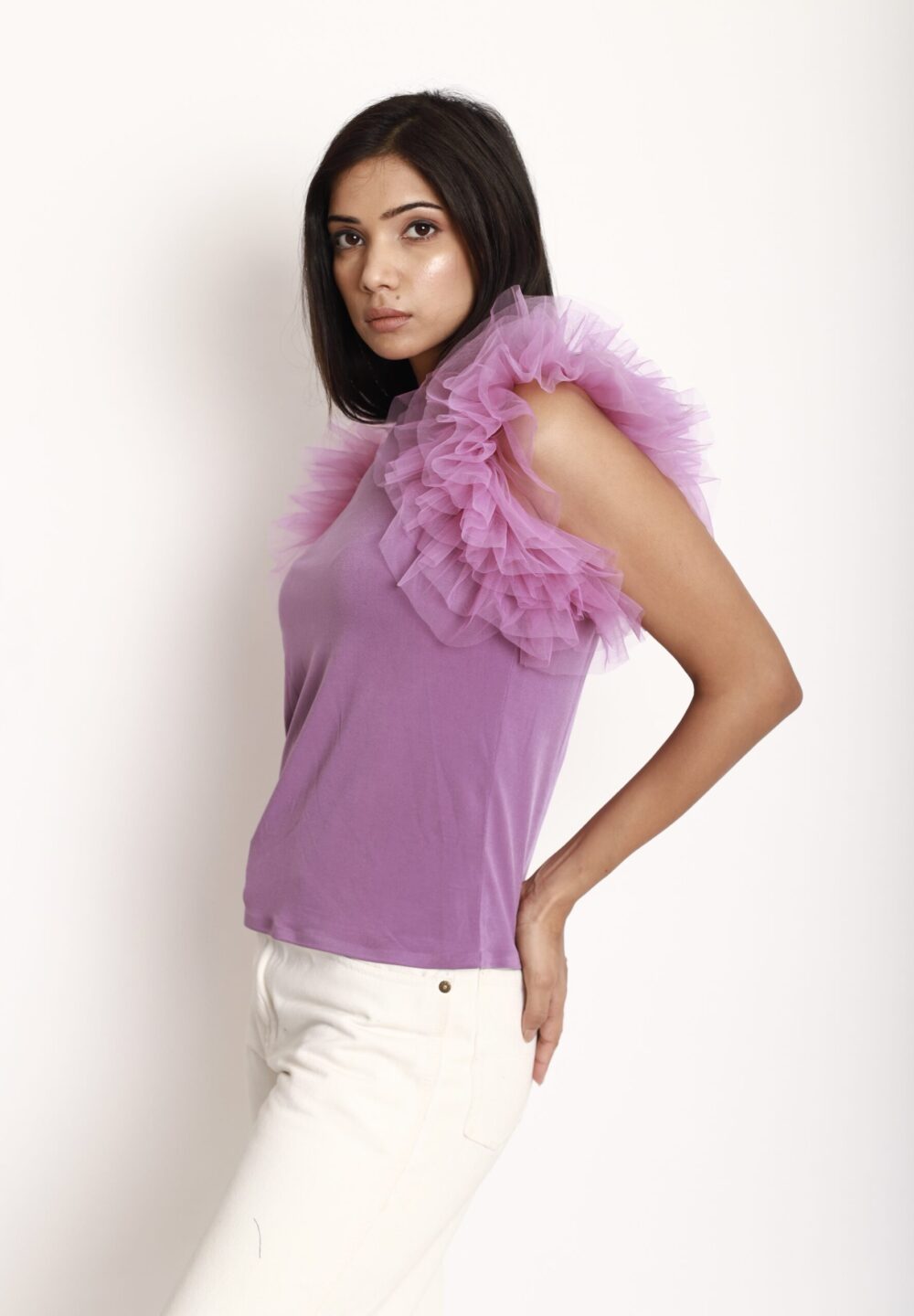 Lilac Ruffle Top - Image 3