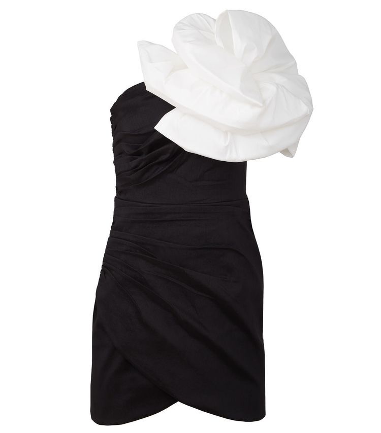 Black Off-shoulder Flower Dress - Image 3