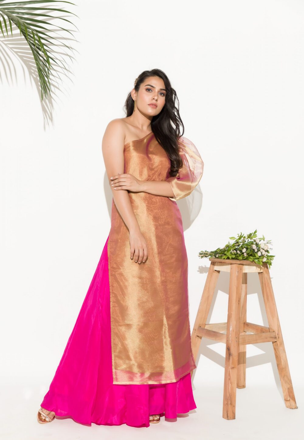 Off Shoulder Kurti With Flared Pants - Image 3