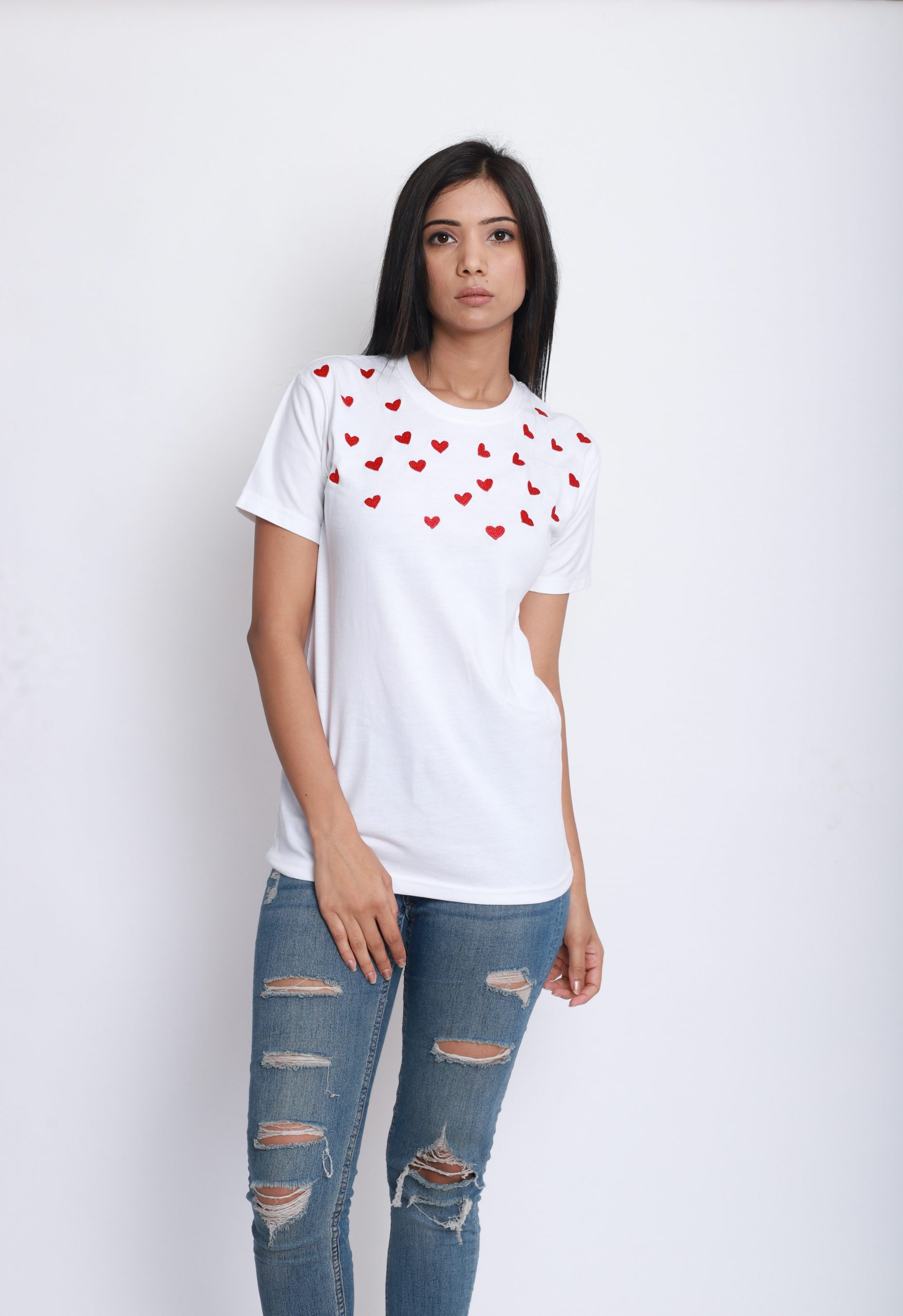 White Red Heart Tshirt - Image 5