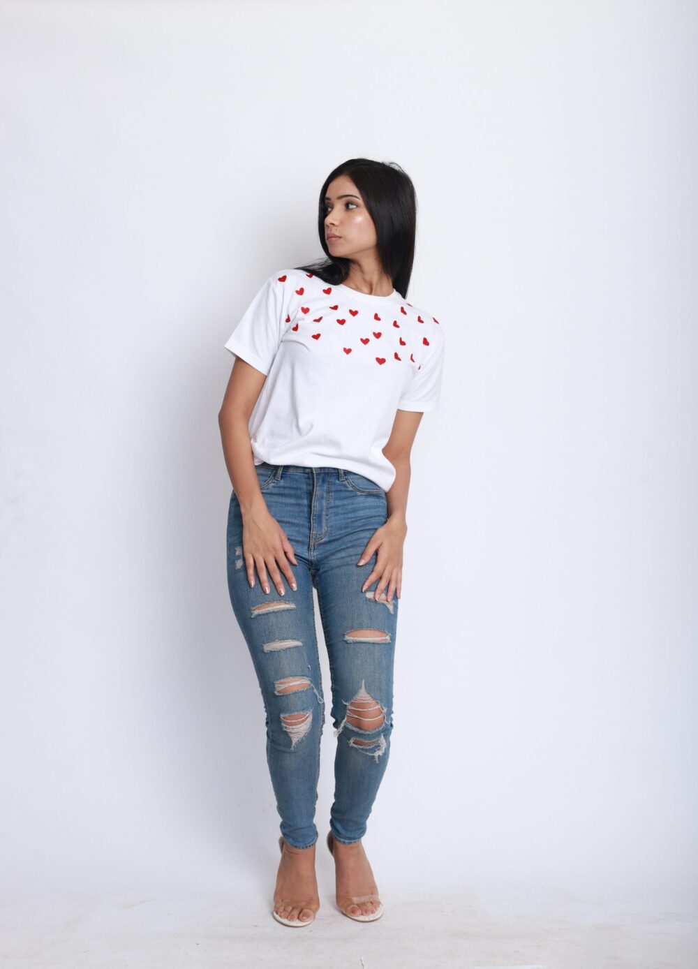 White Red Heart Tshirt - Image 4