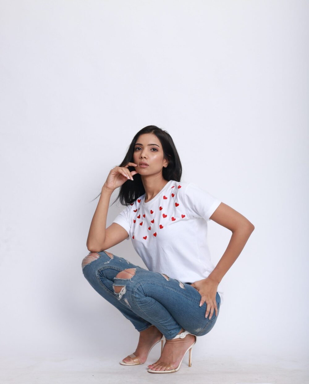 White Red Heart Tshirt - Image 3
